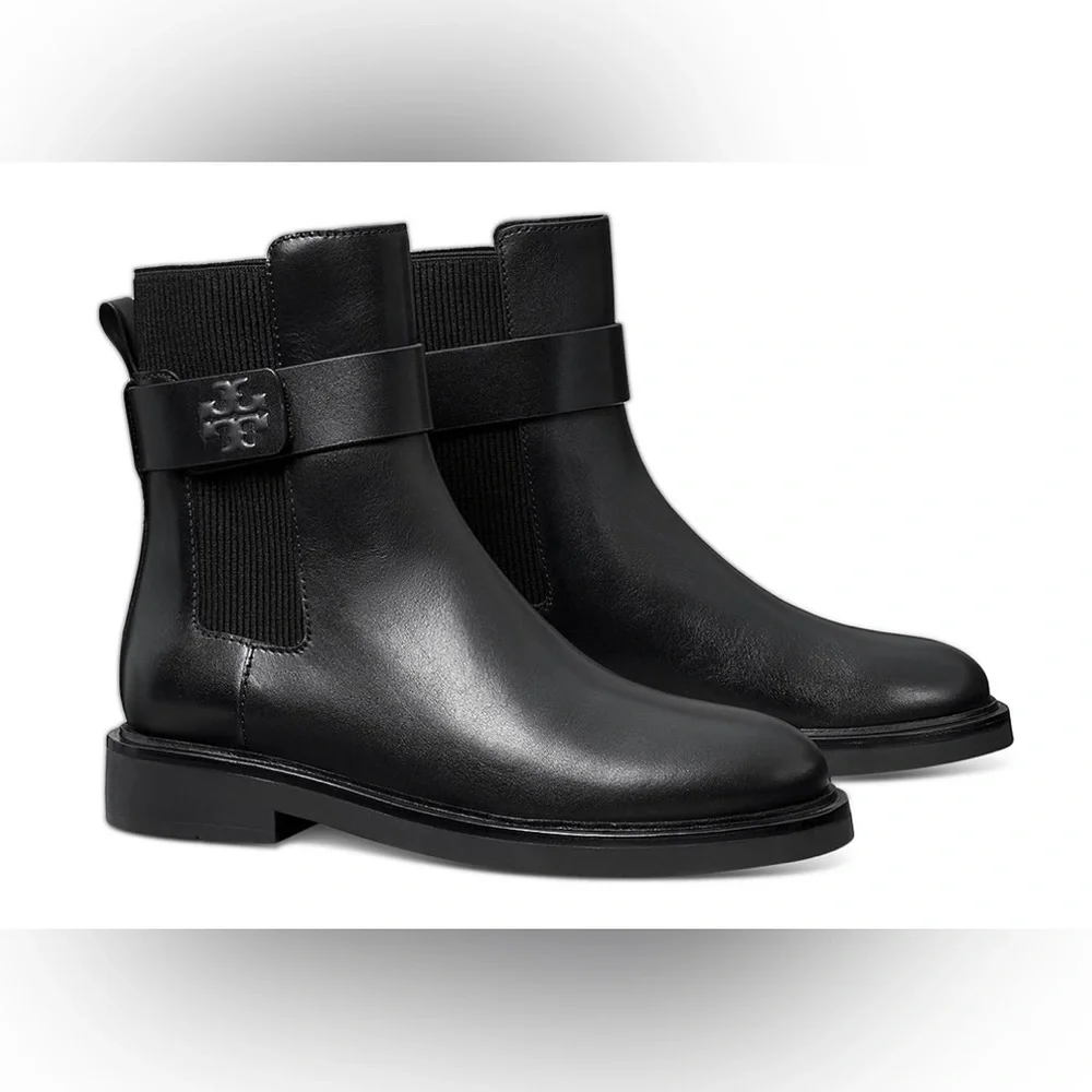 NIB TORY BURCH Women's Double T Buckled Chelsea Boots